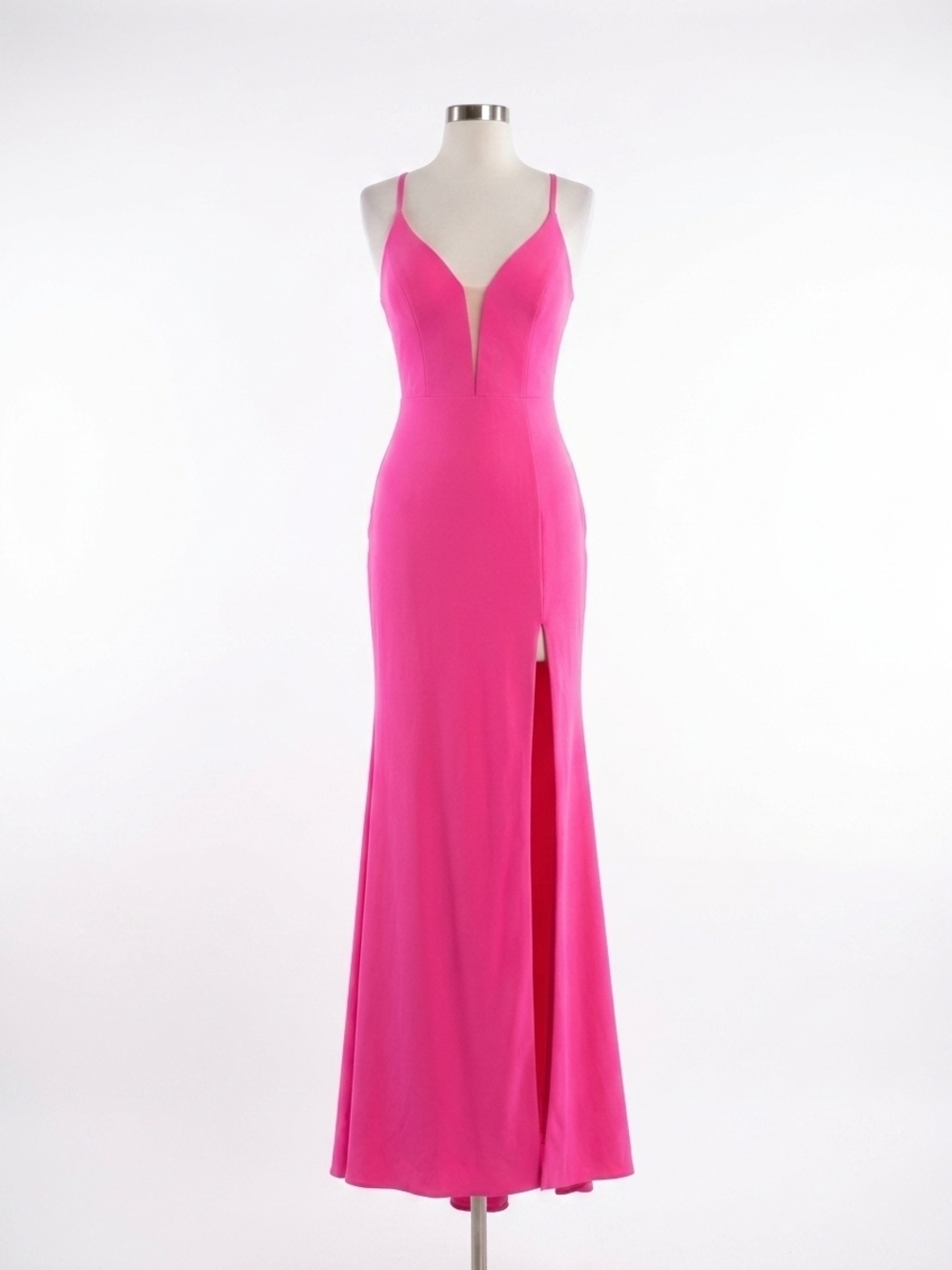 NEW CLARISSE sleeveless v-neck maxi dress in neon pink